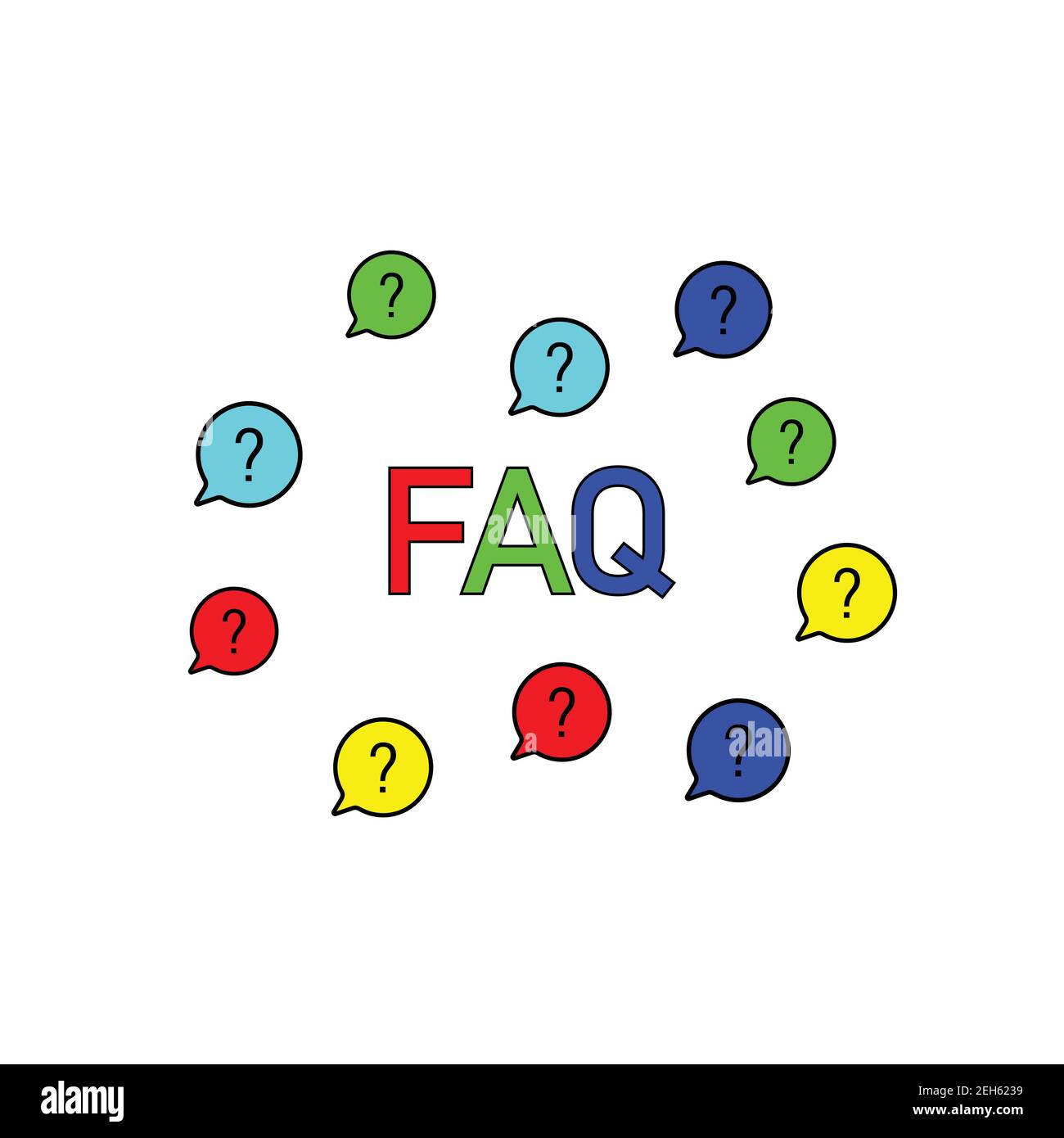 Sprechblasensymbol für Fragen. FAQ-Chat-Vektor-Symbol Stock Vektor