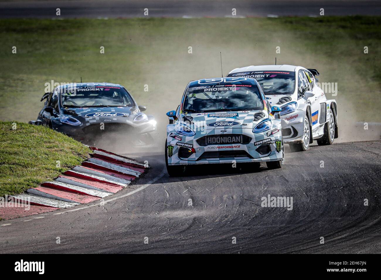 Projekt E, BLOCK Ken (USA), Ford Fiesta, Aktion während der Swecom World RX of Sweden, 2nd Runde der 2020 FIA World Rallycross Championship, FIA WRX, am 23. August 2020 auf dem Holjes Motorstadion, in Holjes, Schweden - Foto Paulo Maria / DPPI Stockfoto