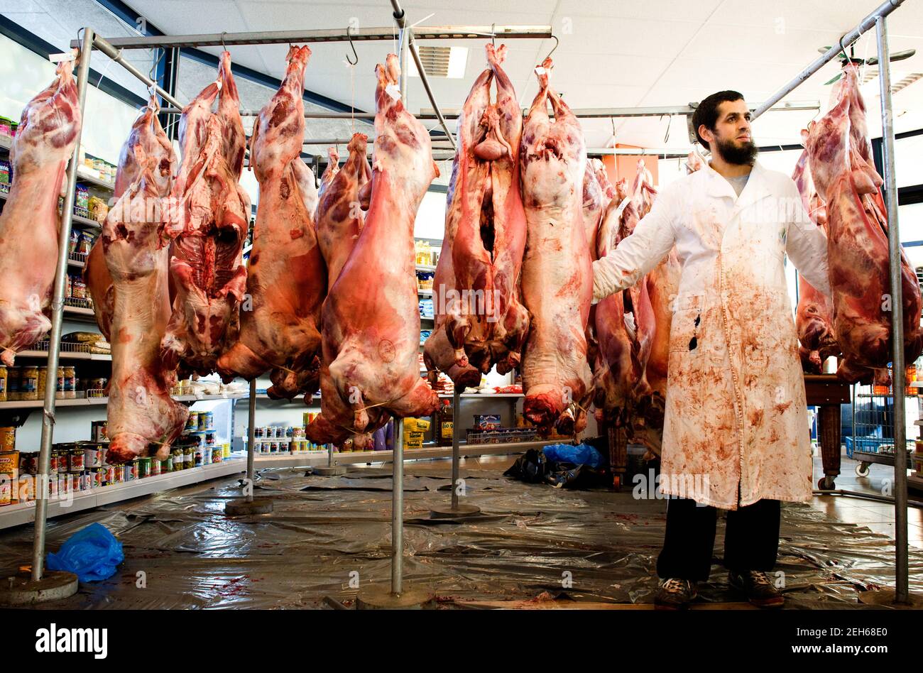 Schlachtung Von Lebensmittelfleisch Stockfoto