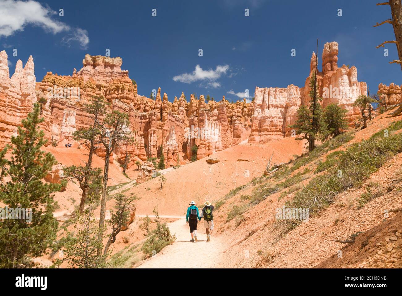 BRYCE CANYON, UT - 26. MAI 2012. Kaukasisches Paar auf einem Wanderweg durch die Landschaft des Bryce Canyon National Park, Utah, USA Stockfoto