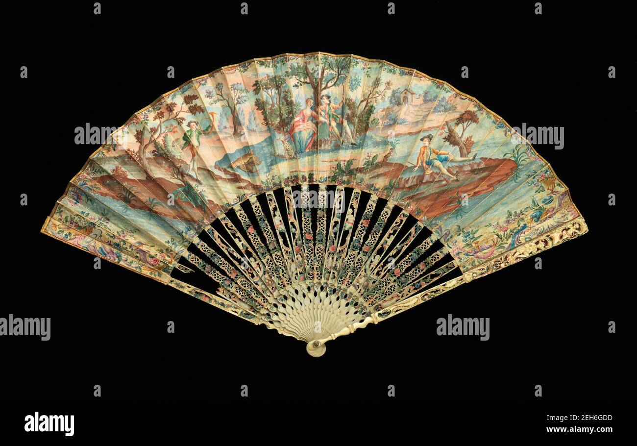 Fan, französisch, viertes Viertel 18th Jahrhundert. Stockfoto