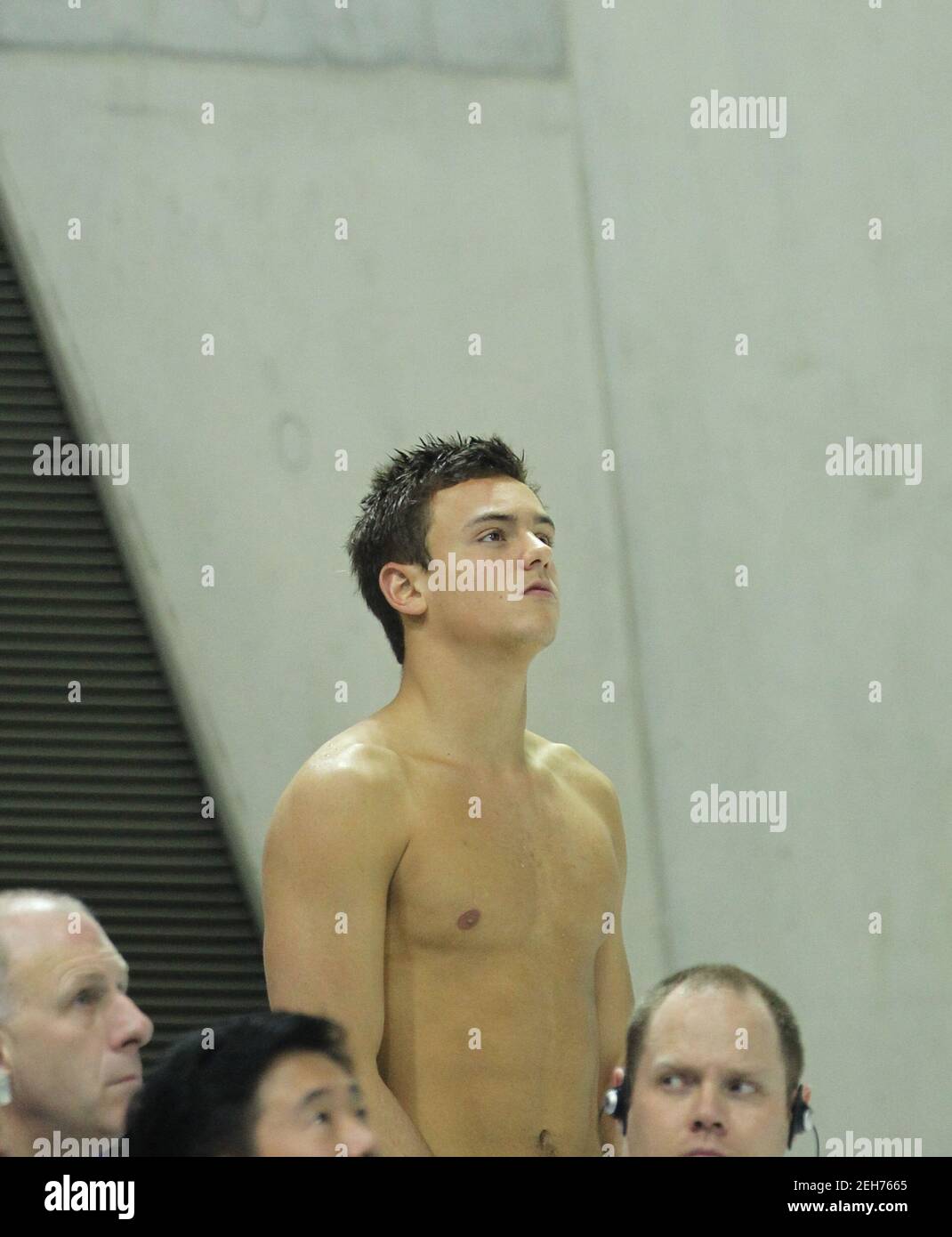 Tauchen - FINA Diving World Cup - London 2012 Test Event - Aquatics Center, Olympic Park - 23/2/12 Großbritannien Tom Daley während der Men's 10m Plattform synchronisierte Vorrunden Pflichtangabe: Action Images / Steven Paston Stockfoto