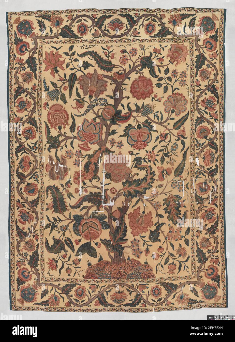 Bettbezug (Palampore), Indien, 18th Jahrhundert. Stockfoto