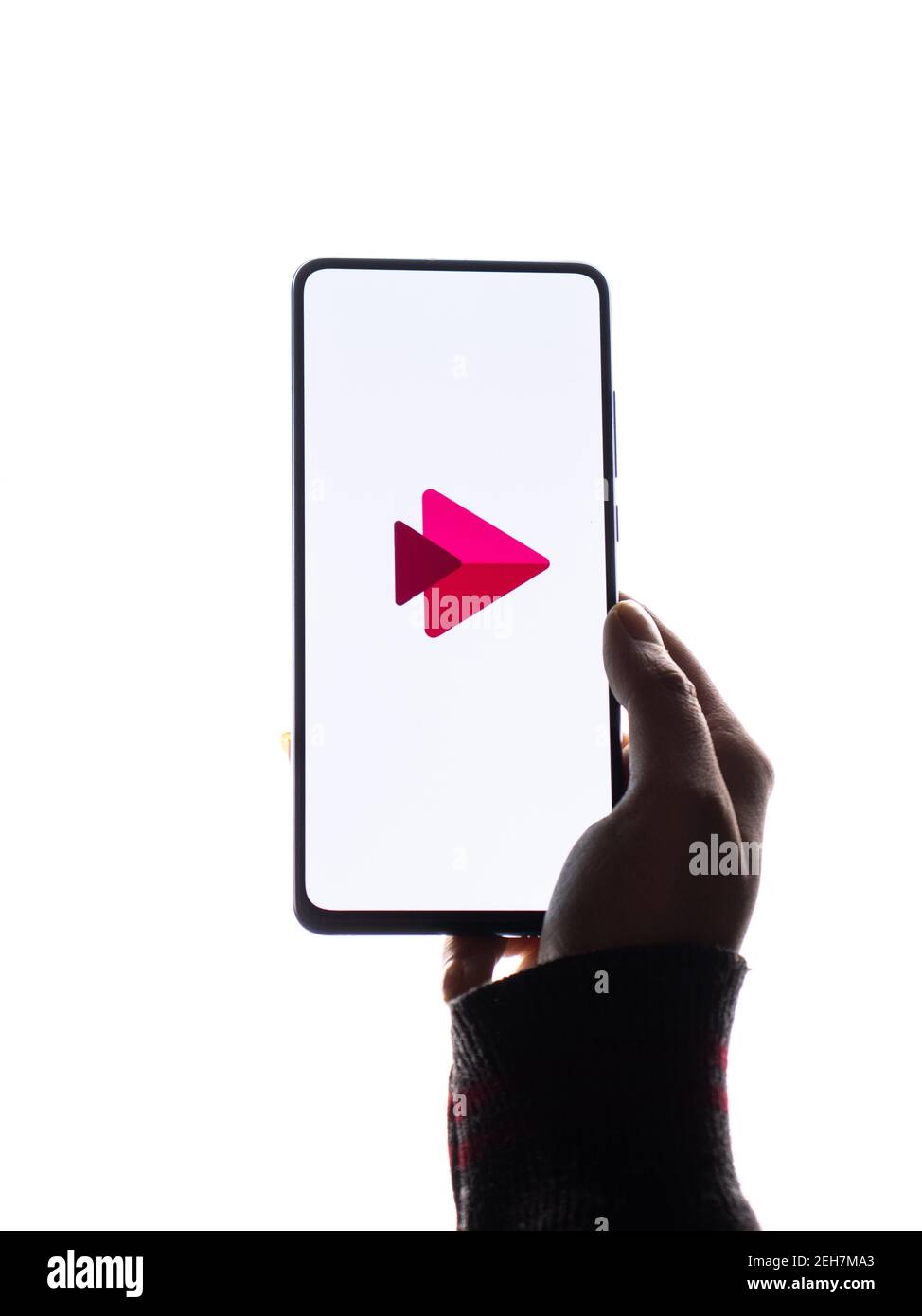 Assam, indien - Februar 19, 2021 : Microsoft Stream-Logo auf Handy-Bildschirm Stock Bild. Stockfoto