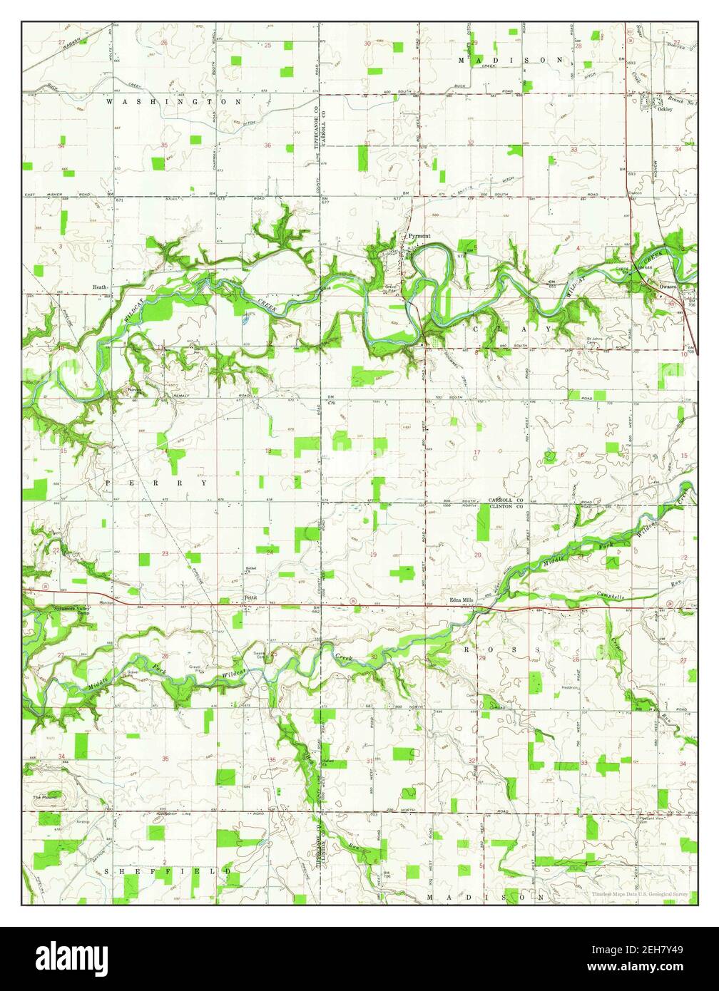 Pyrmont, Indiana, Karte 1961, 1:24000, Vereinigte Staaten von Amerika von Timeless Maps, Daten U.S. Geological Survey Stockfoto