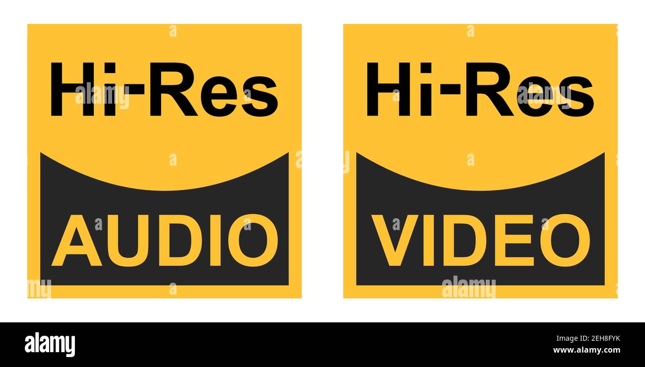 Hochauflösende Video-Audiosignale Vektorzeichen Symbol hallo Audio-Video mit Auflösung Stock Vektor