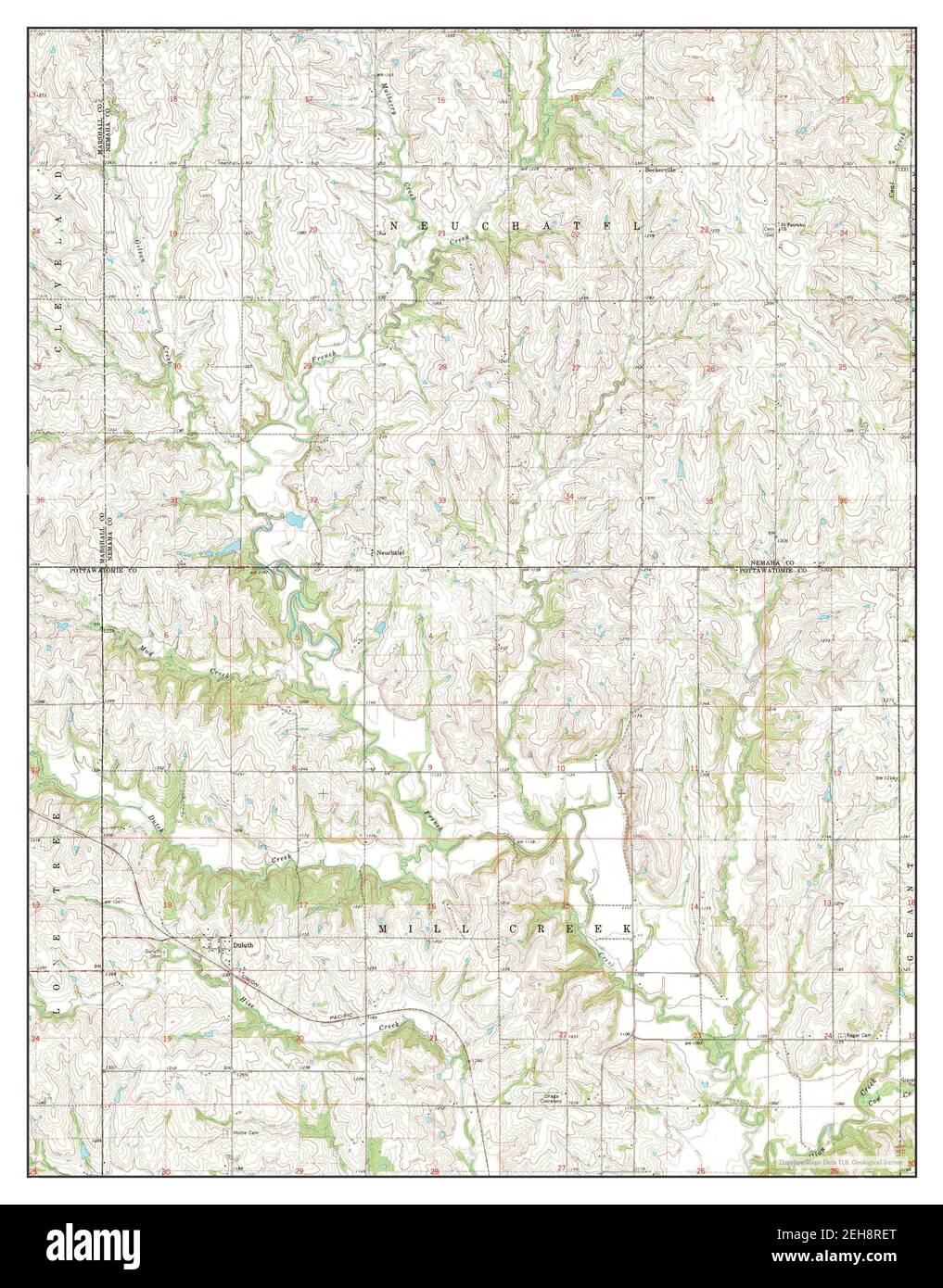 Duluth, Kansas, Karte 1969, 1:24000, Vereinigte Staaten von Amerika von Timeless Maps, Daten U.S. Geological Survey Stockfoto