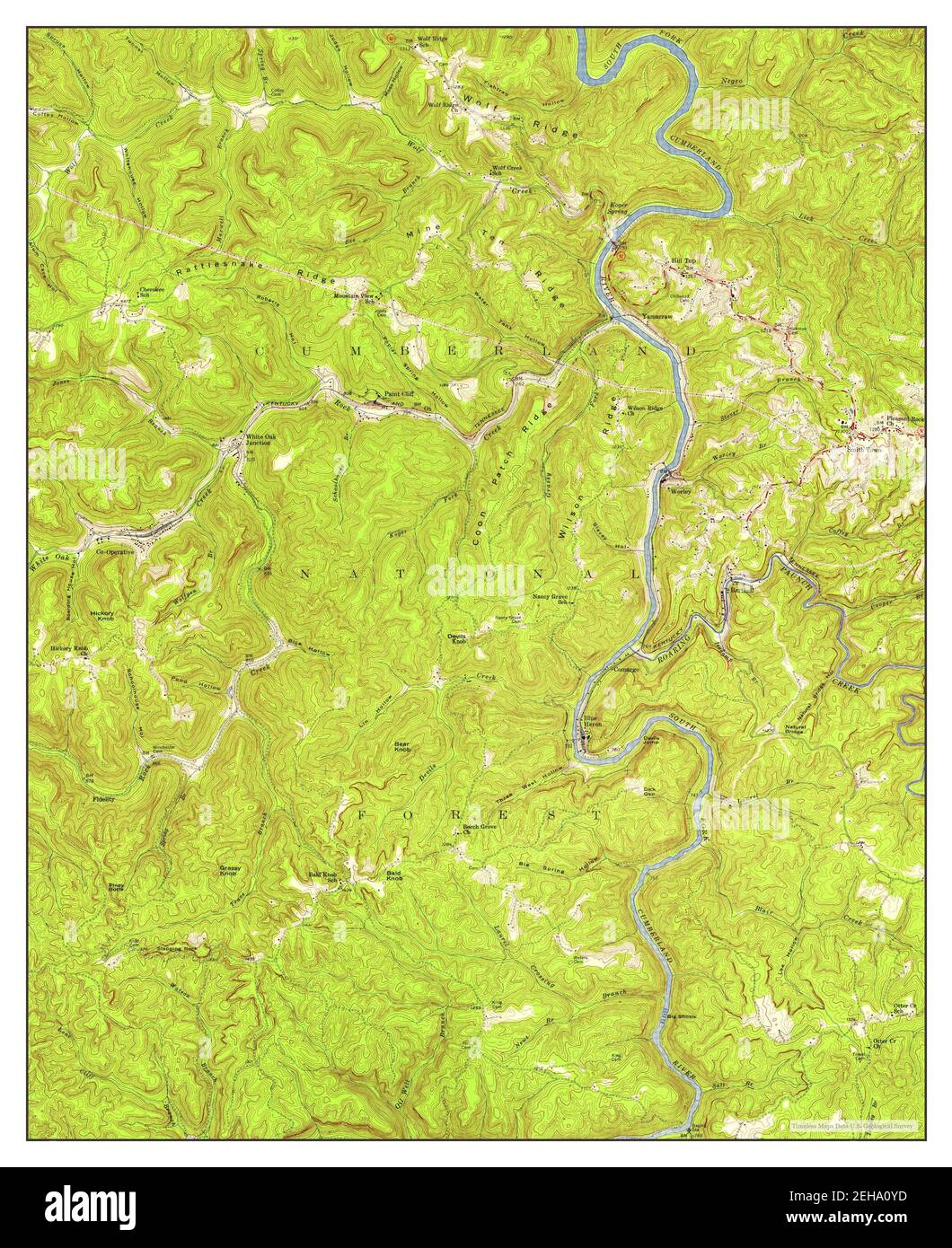Barthell, Kentucky, Karte 1954, 1:24000, Vereinigte Staaten von Amerika von Timeless Maps, Daten U.S. Geological Survey Stockfoto