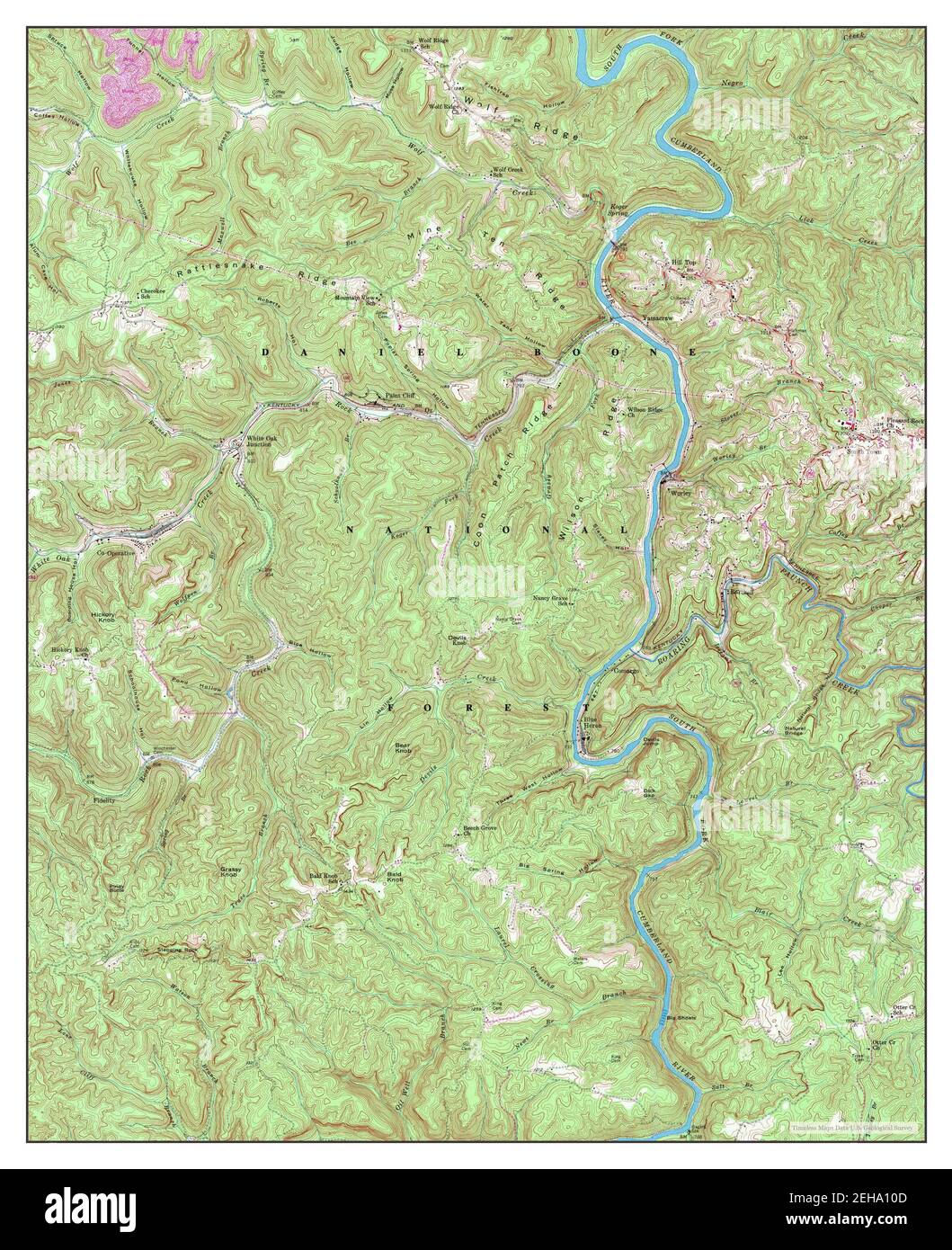 Barthell, Kentucky, Karte 1954, 1:24000, Vereinigte Staaten von Amerika von Timeless Maps, Daten U.S. Geological Survey Stockfoto