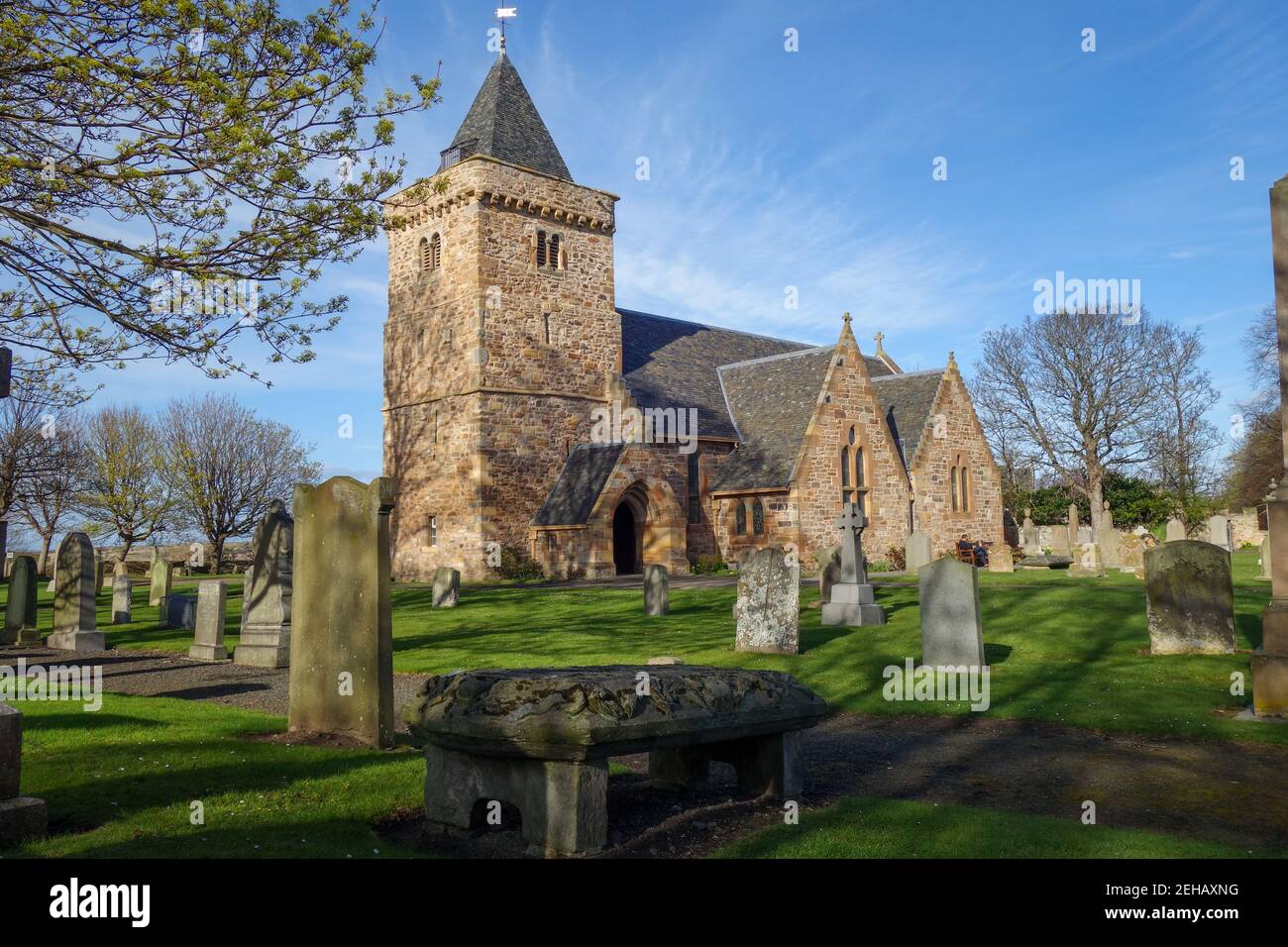 Aberlady Kirche und Friedhof Stockfoto