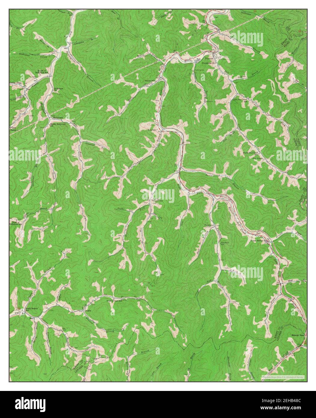 Kite, Kentucky, Karte 1954, 1:24000, Vereinigte Staaten von Amerika von Timeless Maps, Daten U.S. Geological Survey Stockfoto