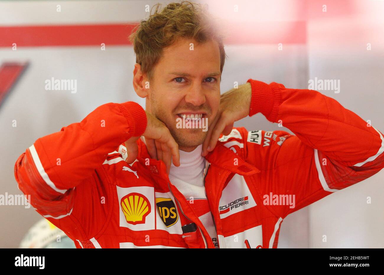 Formel 1 - F1 - großer Preis von Österreich 2017 - Red Bull Ring, Spielberg, Österreich - 8. Juli 2017 Ferrari Sebastian Vettel vor dem Qualifying Reuters/Dominic Ebenbichler Stockfoto