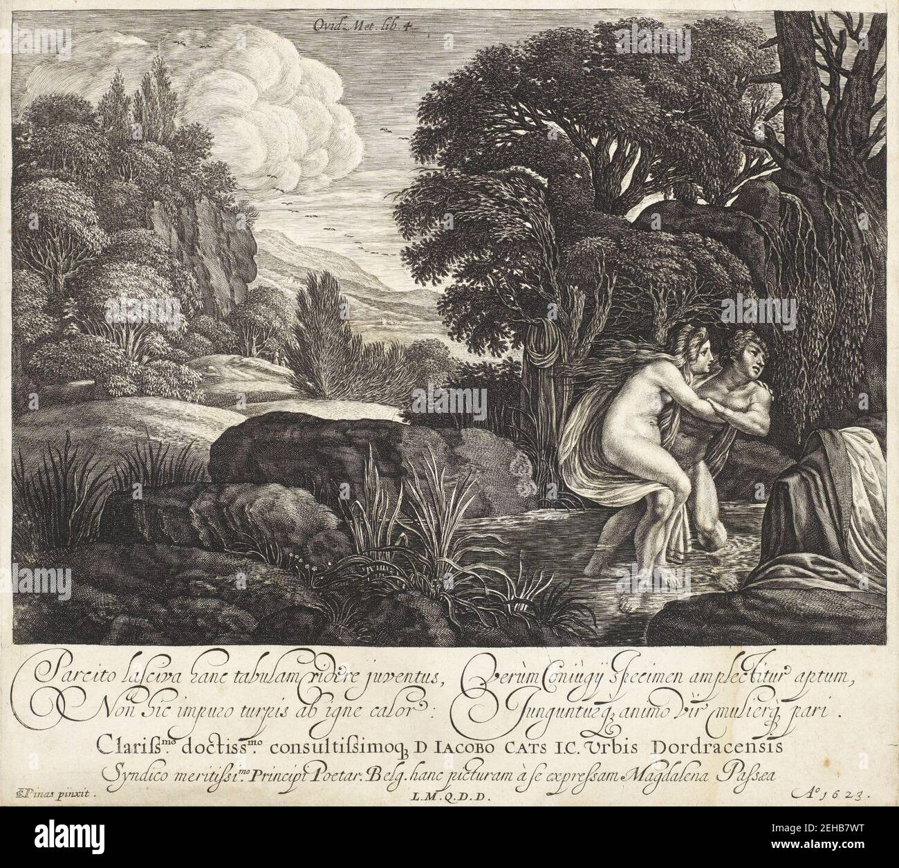 Magdalena van de Passe - Salmacis und Hermaphroditus (nach J. Pynas). Stockfoto