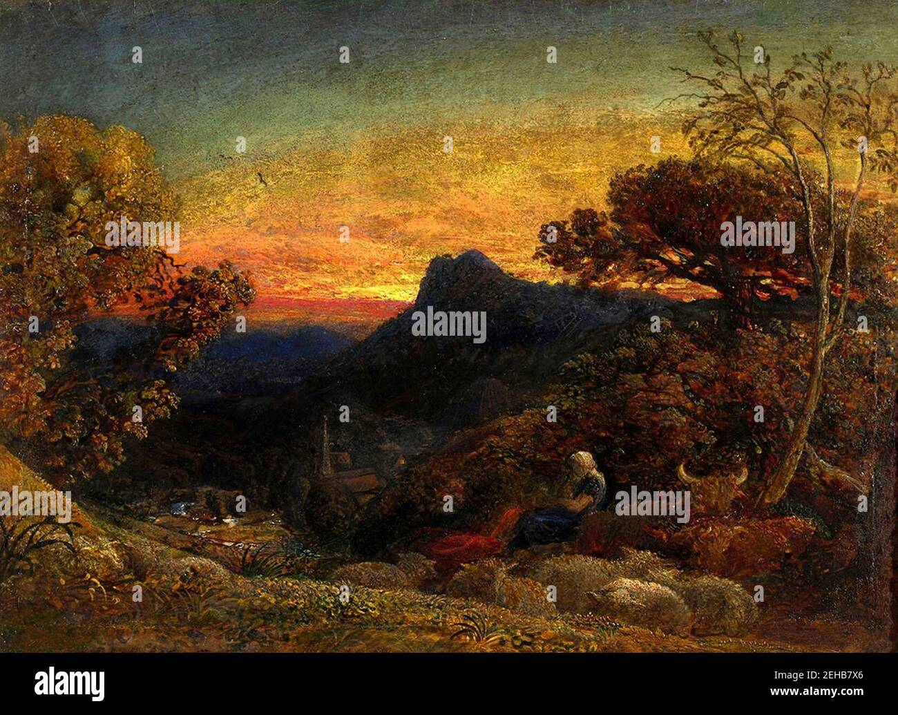 Landscape - Twilight von Samuel Palmer, Anfang 1830s. Stockfoto