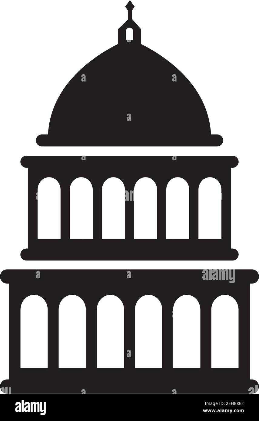 Capitol Gebäude Symbol Design Vorlage Vektor isolierte Illustration Stock Vektor