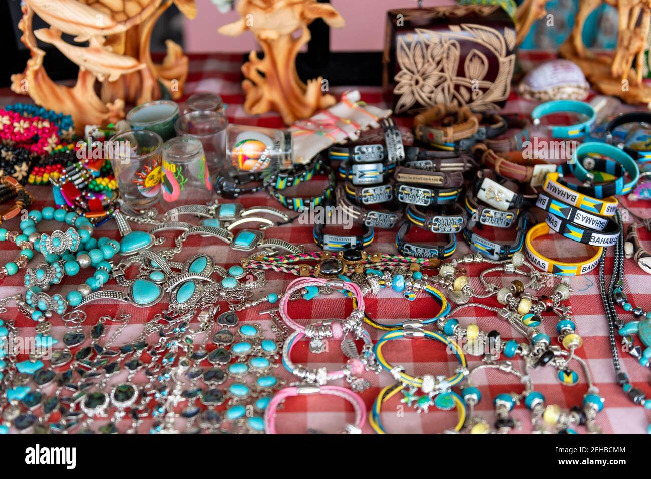 Bahamian Souvenirs zu verkaufen, Freeport, Bahamas, 2019 Stockfoto