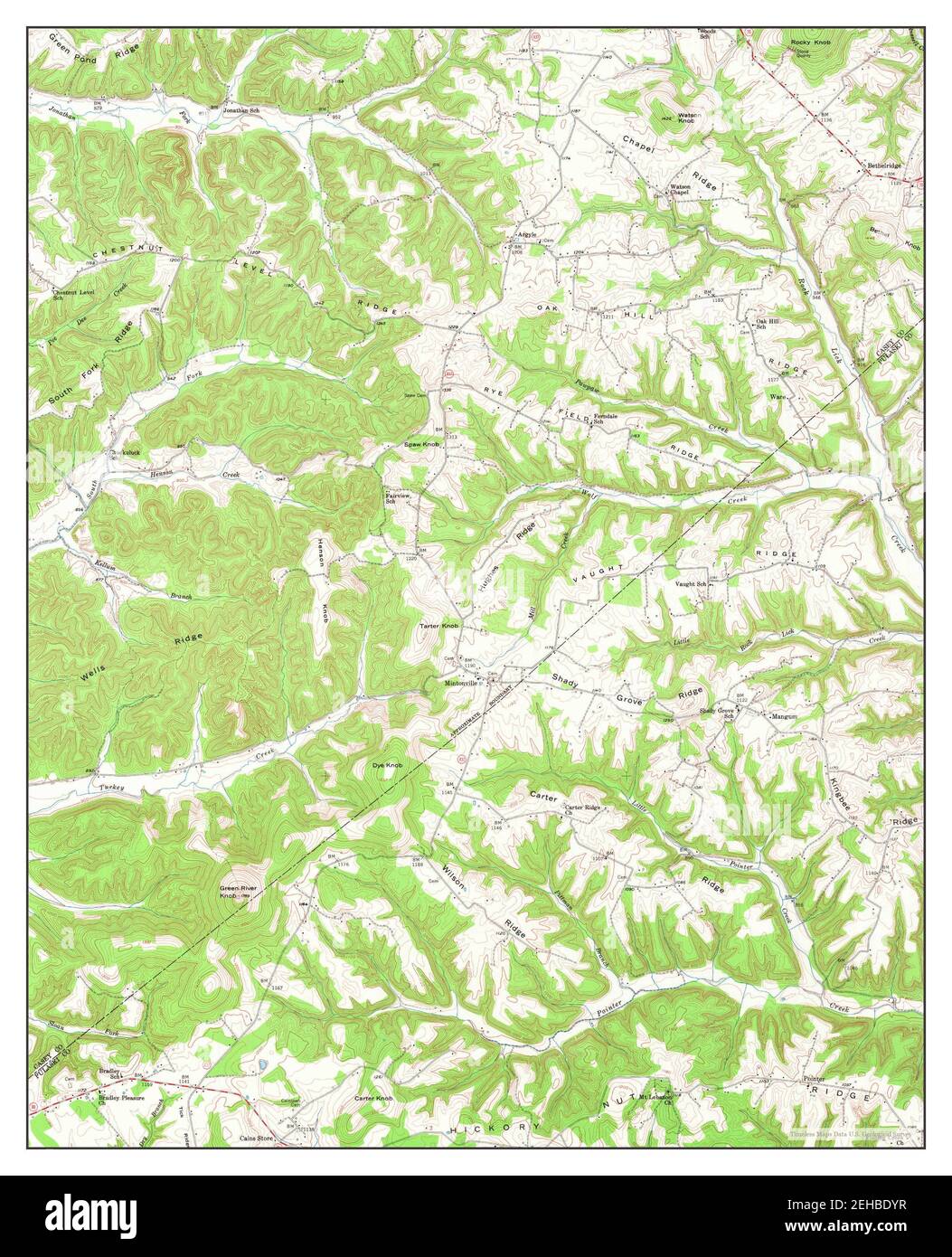 Mintonville, Kentucky, Karte 1953, 1:24000, Vereinigte Staaten von Amerika von Timeless Maps, Daten U.S. Geological Survey Stockfoto