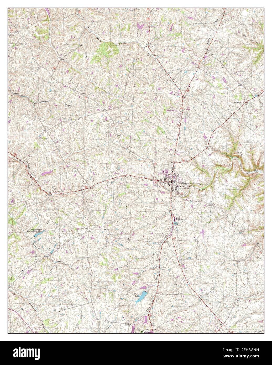 New Castle, Kentucky, Karte 1954, 1:24000, Vereinigte Staaten von Amerika von Timeless Maps, Daten U.S. Geological Survey Stockfoto