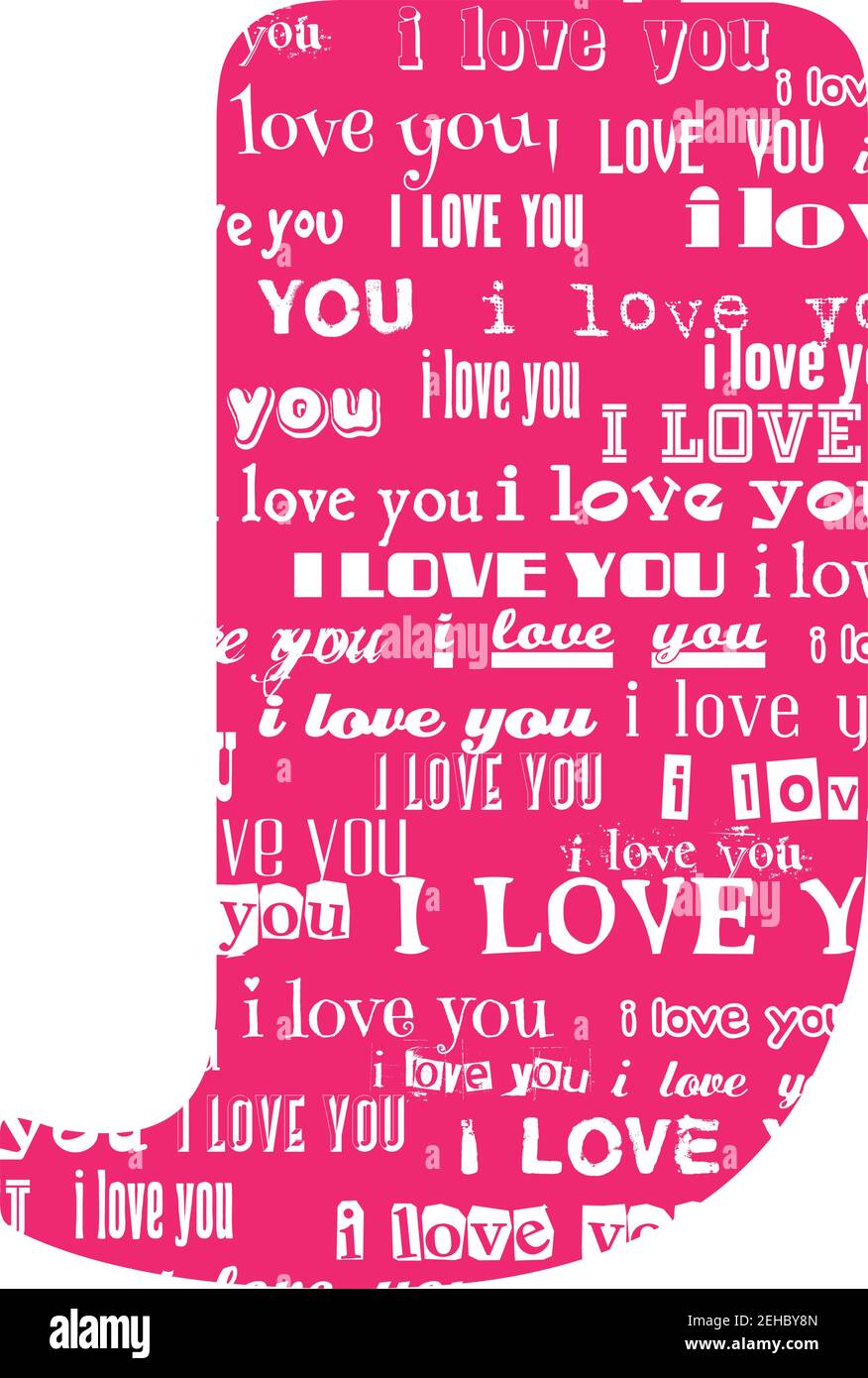 Romantische dekorative Vektor rosa Buchstaben gefüllt weißen Worten Ich liebe dich. Stock Vektor