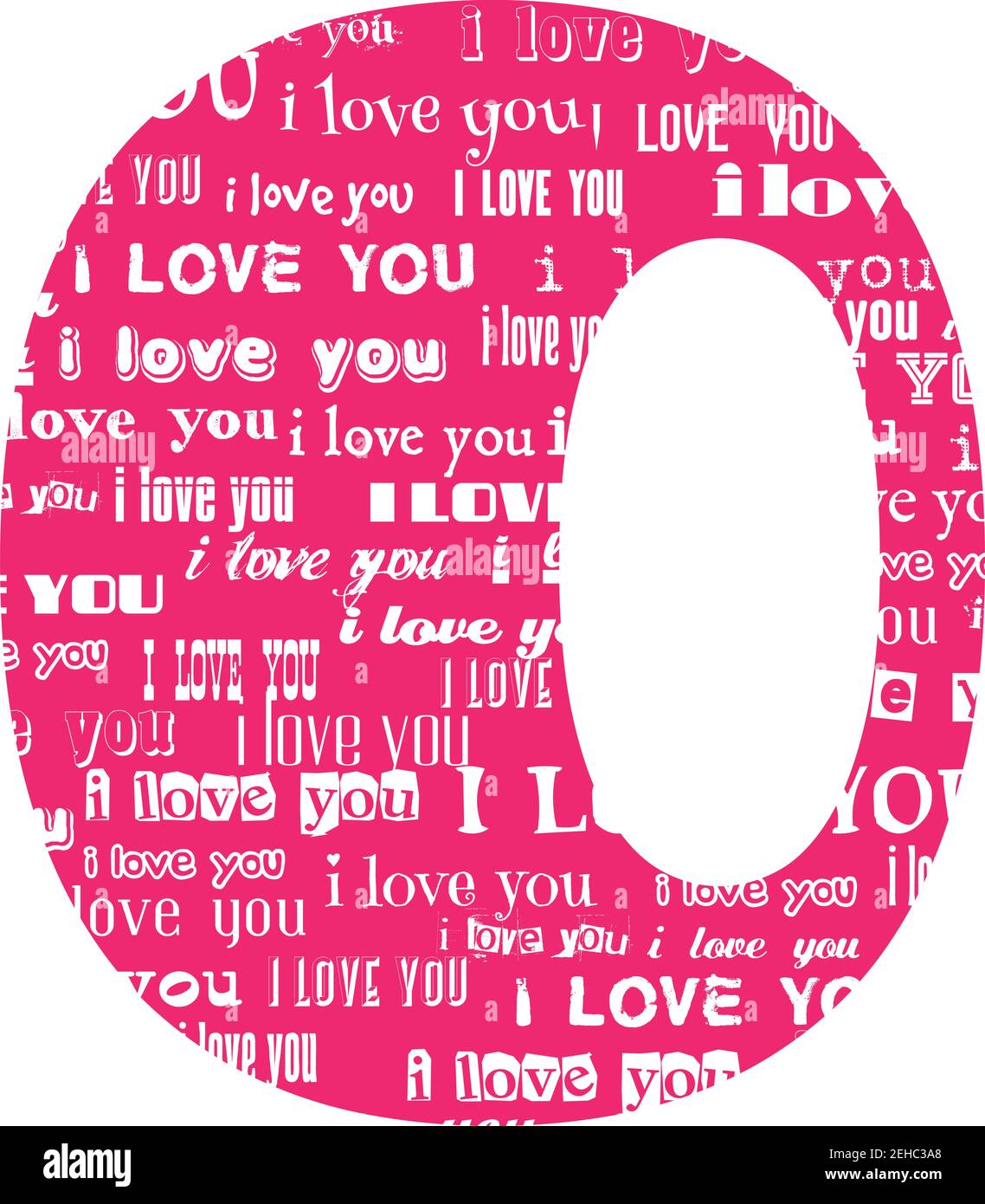 Romantische dekorative Vektor rosa Buchstaben gefüllt weißen Worten Ich liebe dich. Stock Vektor