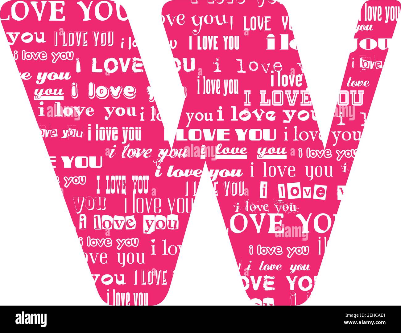 Romantische dekorative Vektor rosa Buchstaben gefüllt weißen Worten Ich liebe dich. Stock Vektor