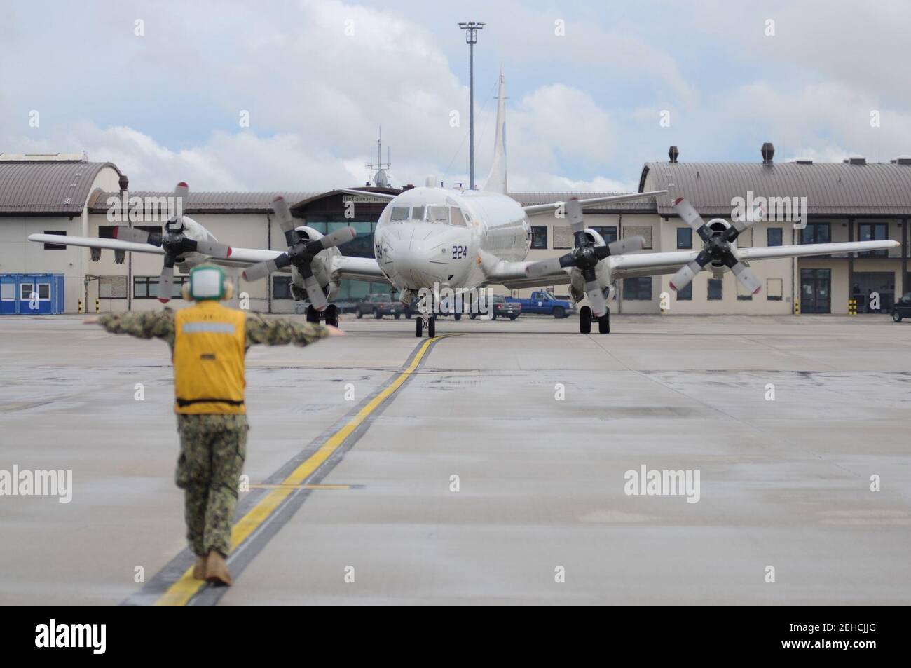 P-3C Orion von VP-4 auf dem Luftwaffenstützpunkt Spangdahlem am 15. Juni 2016. Stockfoto