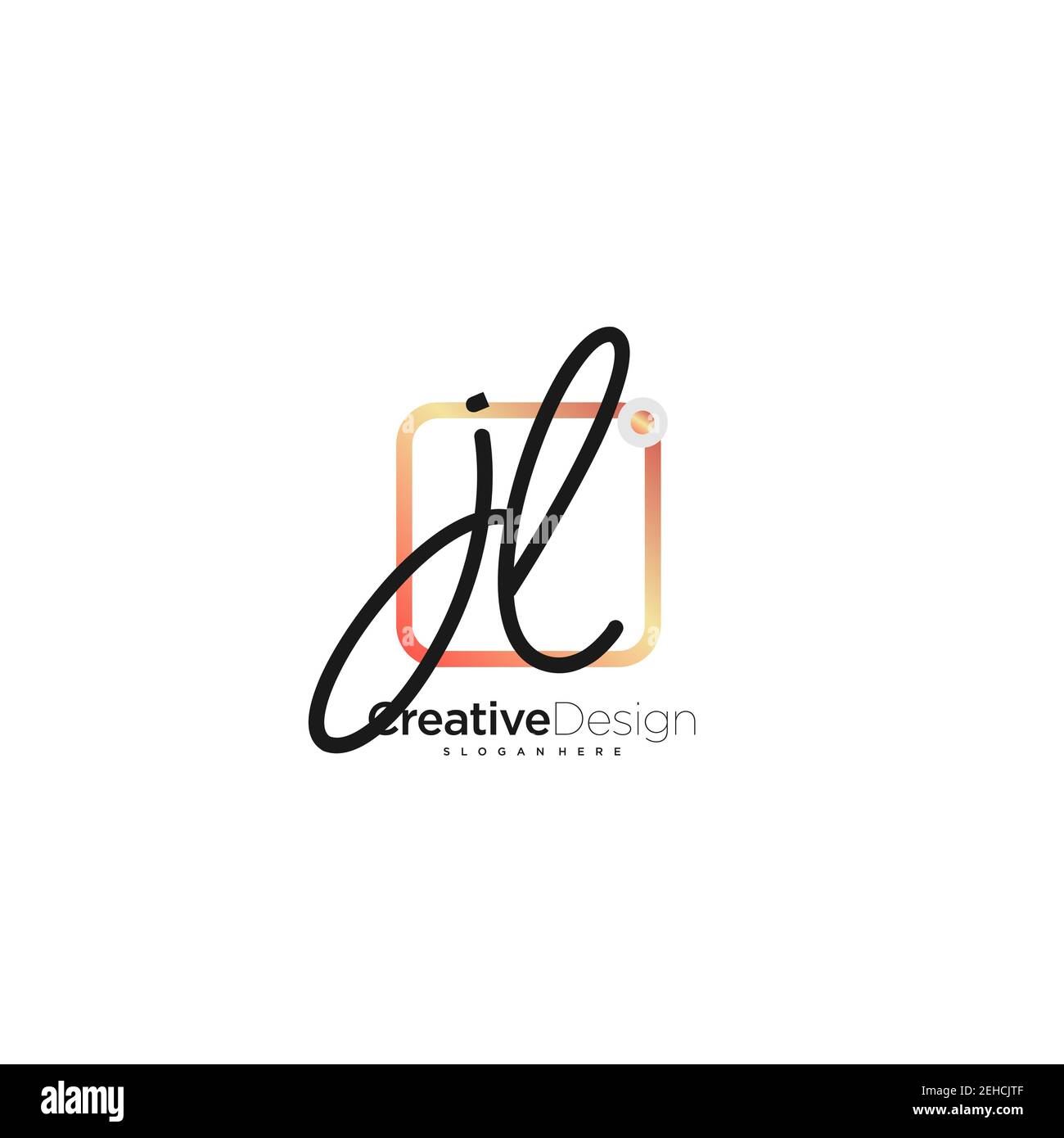 JL Initial Letter Handschrift Logo handgezeichnet bunte Box Vektor, Logo für Schönheit, Kosmetik, Hochzeit, Mode und Business, Und andere Stock Vektor