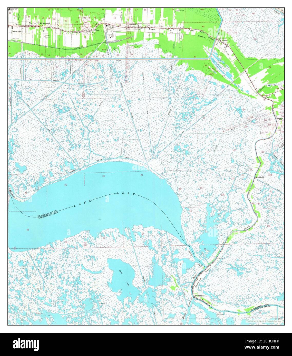 Delacroix, Louisiana, Karte 1967, 1:24000, Vereinigte Staaten von Amerika von Timeless Maps, Daten U.S. Geological Survey Stockfoto