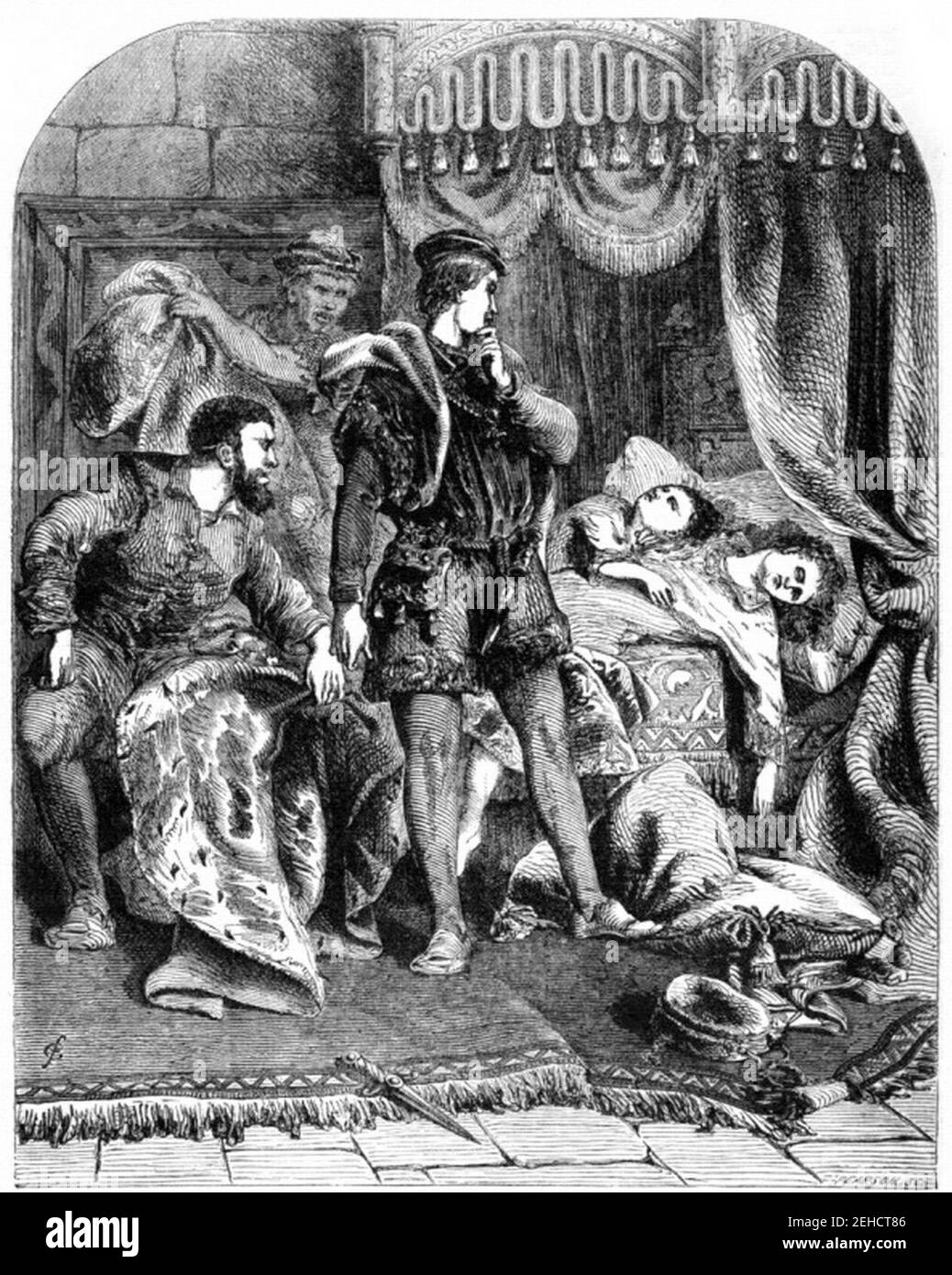 P30-die Ermordung der Fürsten im Turm. Stockfoto