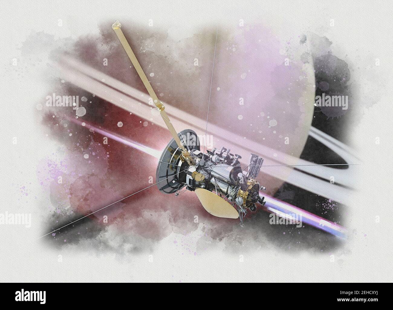 Cassini Raumschiff , Illustration Stockfoto