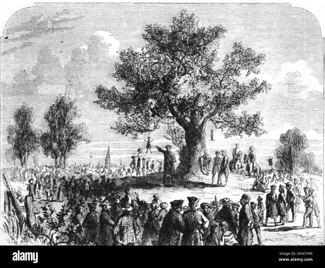 p109 die Kolonisten unter Liberty Tree. Stockfoto