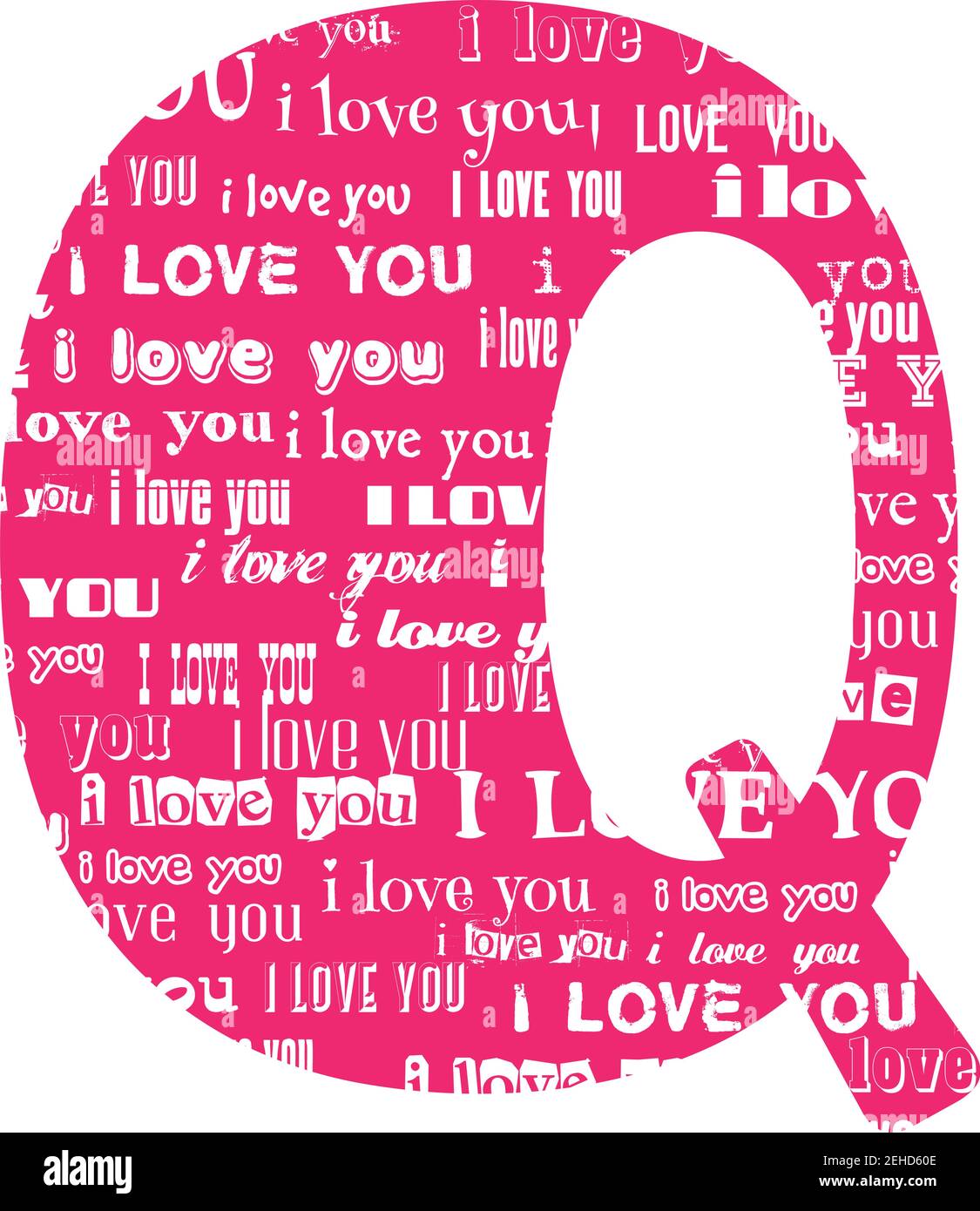 Romantische dekorative Vektor rosa Buchstaben gefüllt weißen Worten Ich liebe dich. Stock Vektor