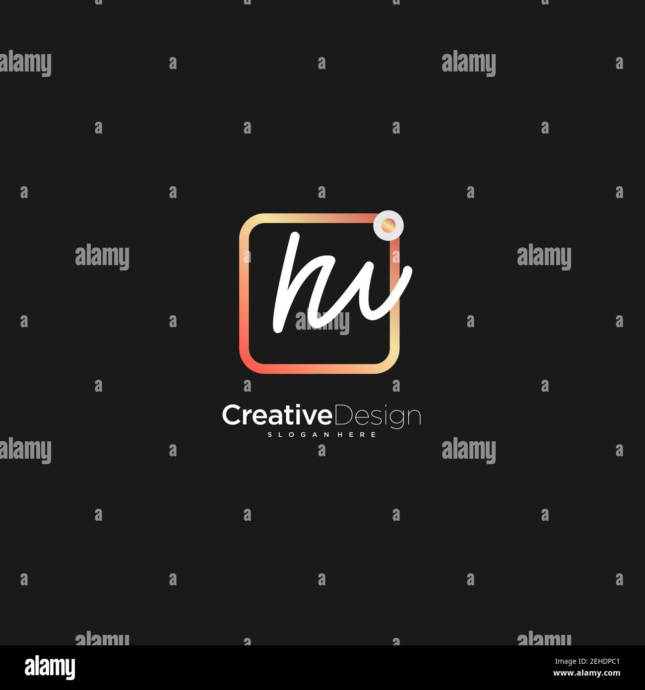 RW Initial Letter Handschrift Logo handgezeichnet bunte Box Vektor, Logo für Schönheit, Kosmetik, Hochzeit, Mode und Business, Und andere Stock Vektor