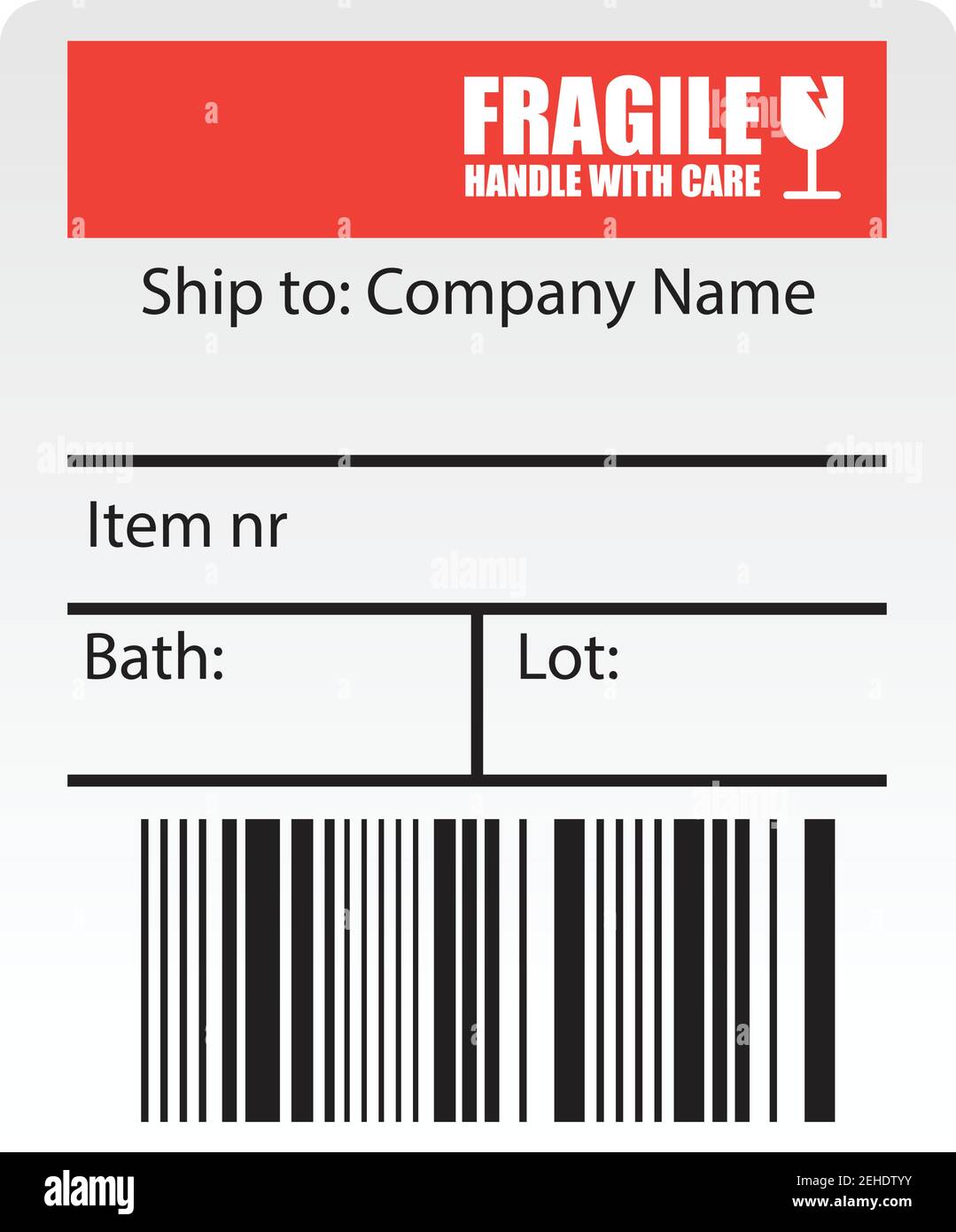 Versand Barcode-Etikett Aufkleber für die Reederei. vektor-Illustration Stock Vektor