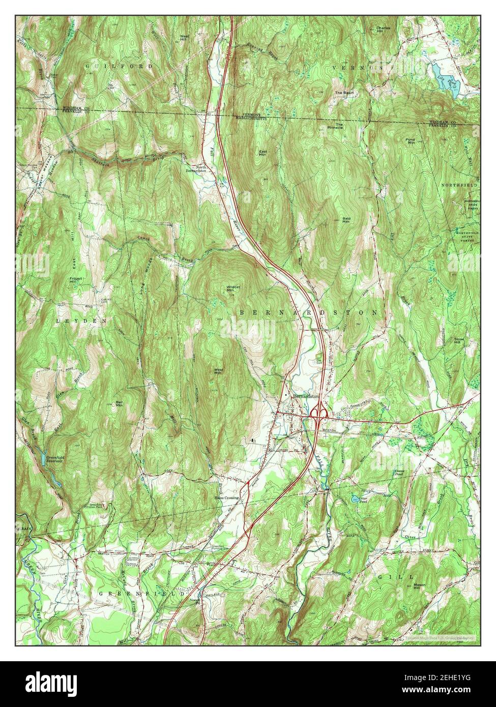 Bernardston, Massachusetts, Karte 1961, 1:24000, Vereinigte Staaten von Amerika von Timeless Maps, Daten U.S. Geological Survey Stockfoto