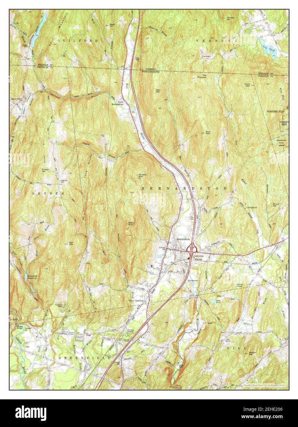 Bernardston, Massachusetts, Karte 1977, 1:24000, Vereinigte Staaten von Amerika von Timeless Maps, Daten U.S. Geological Survey Stockfoto