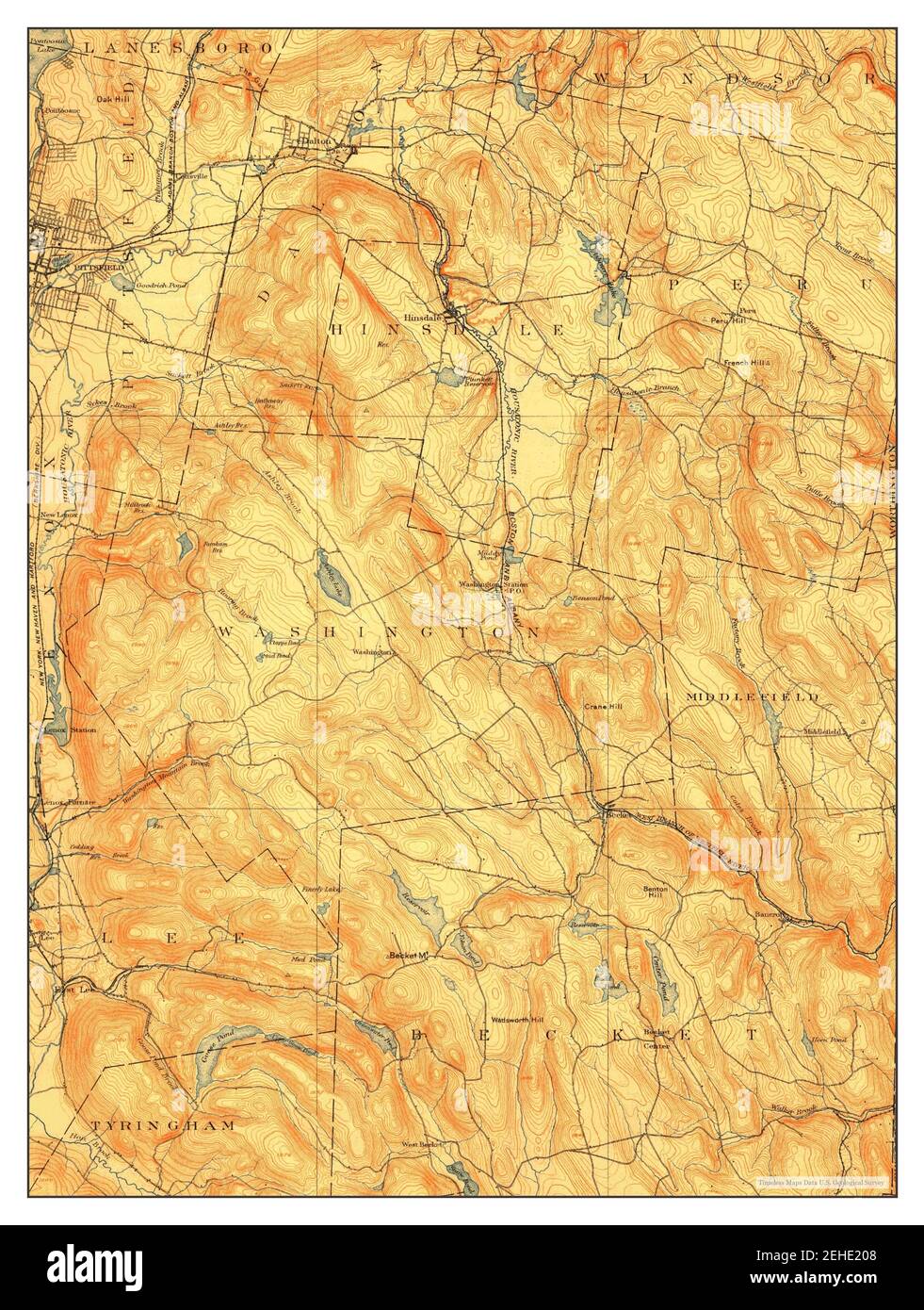 Becket, Massachusetts, Karte 1886, 1:62500, Vereinigte Staaten von Amerika von Timeless Maps, Daten U.S. Geological Survey Stockfoto