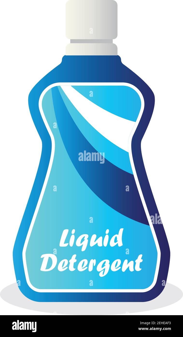 Flüssigwaschmittel-Flasche auf weißem Hintergrund. vektorgrafik Stock Vektor