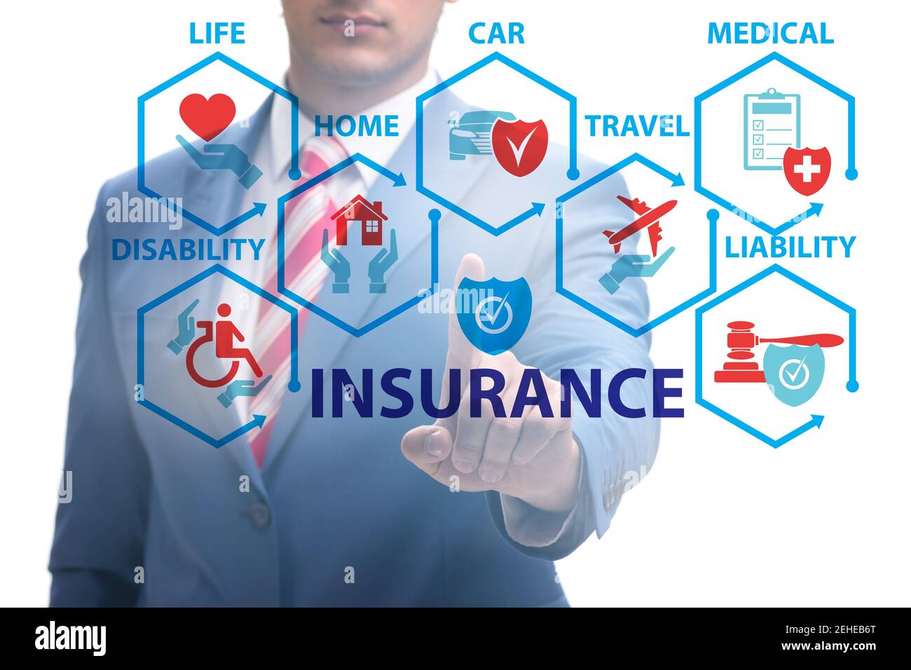 Konzept der verschiedenen Versicherungsarten Stockfotografie - Alamy