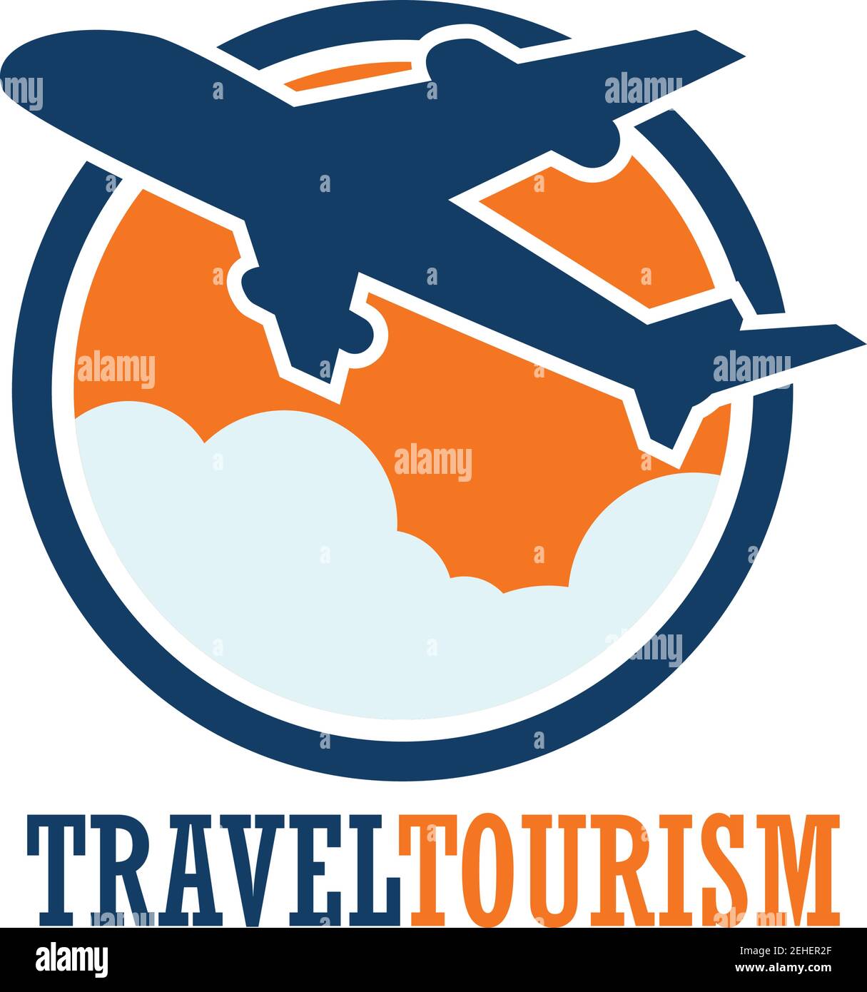 Tourismus-Logo isoliert auf weißem Hintergrund. vektor-Illustration Stock Vektor