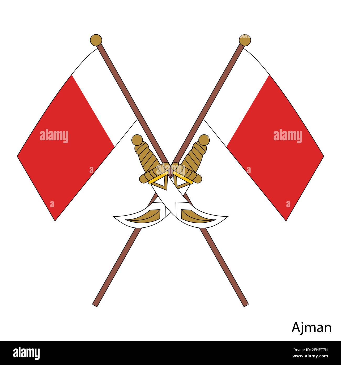 Wappen von Ajman ist eine Region der Vereinigten Arabischen Emirate