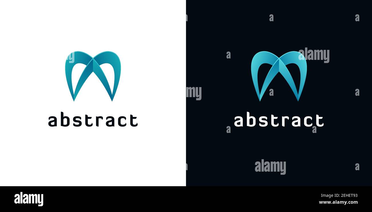 3D Zahnsymbole in Kronenform. Abstrakte Dental-Logo-Vorlagen auf weißen und schwarzen Hintergründen. Stock Vektor