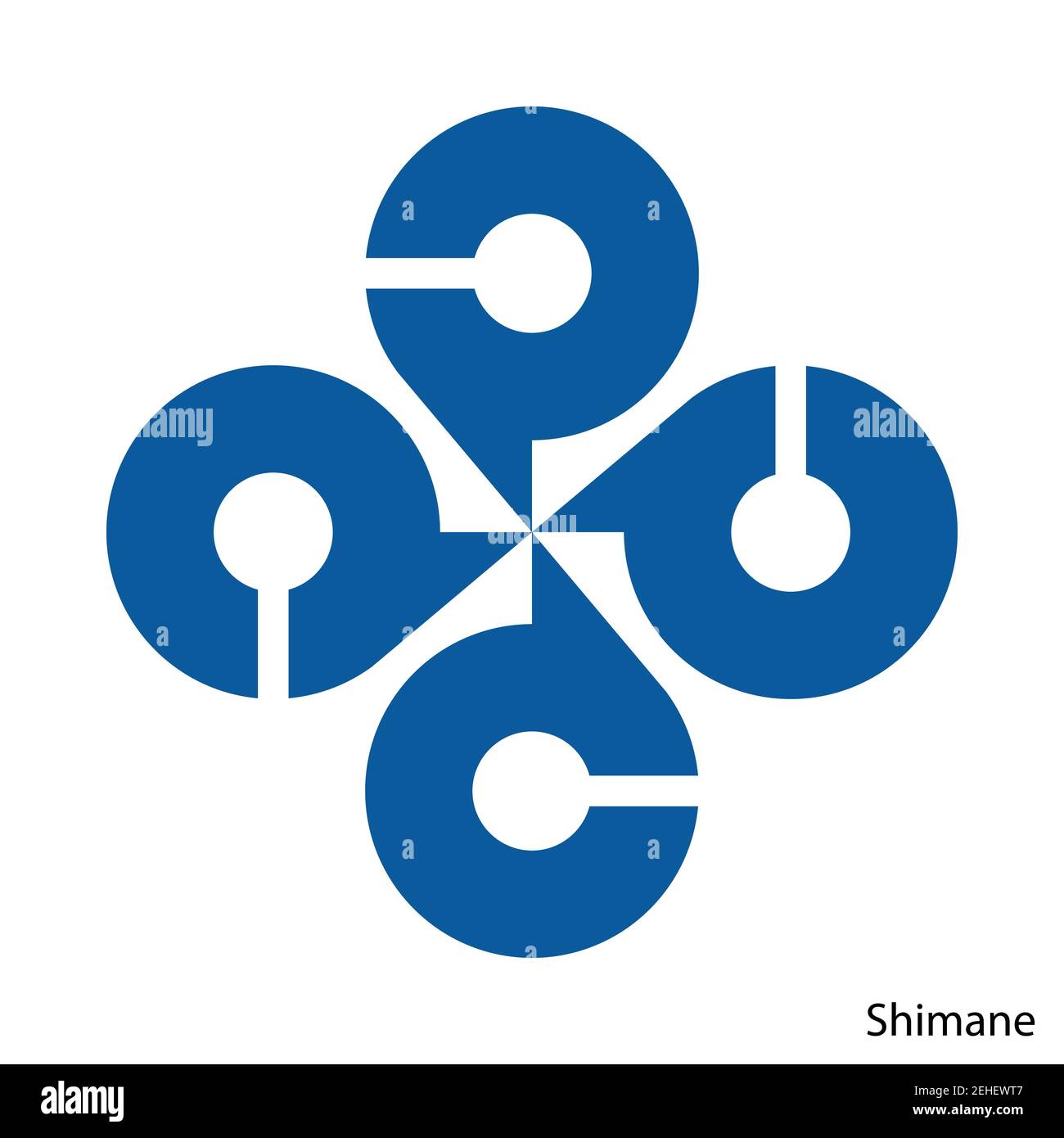 Wappen von Shimane ist eine japanische Präfektur. Vector Wappentier Emblem Stock Vektor