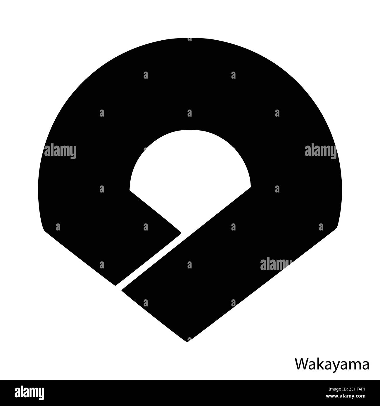 Wakayama ist eine japanische Präfektur. Vector Wappentier Emblem Stock Vektor