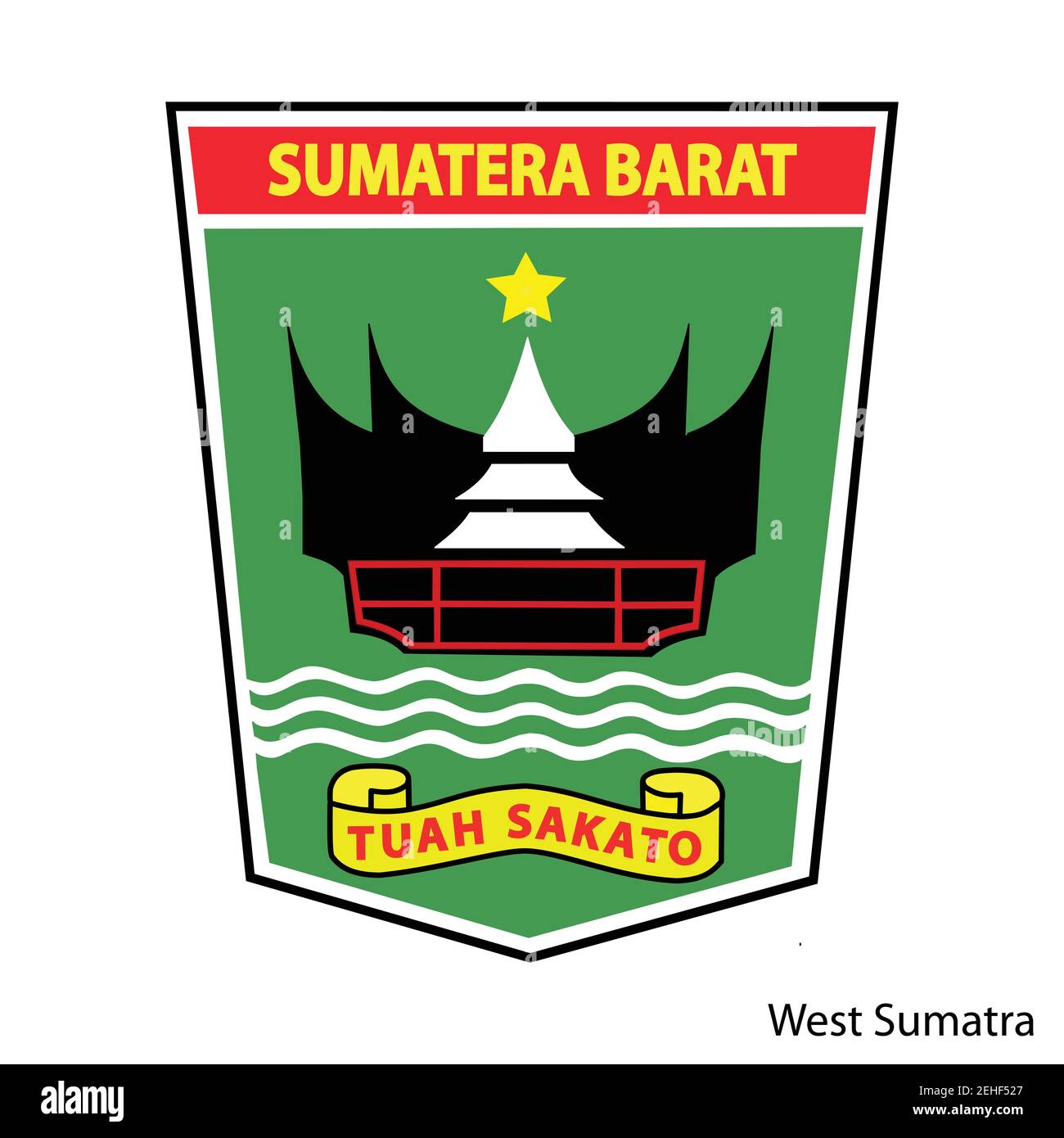 Das Wappen von West-Sumatra ist eine indonesische Region. Vector Wappentier Emblem Stock Vektor