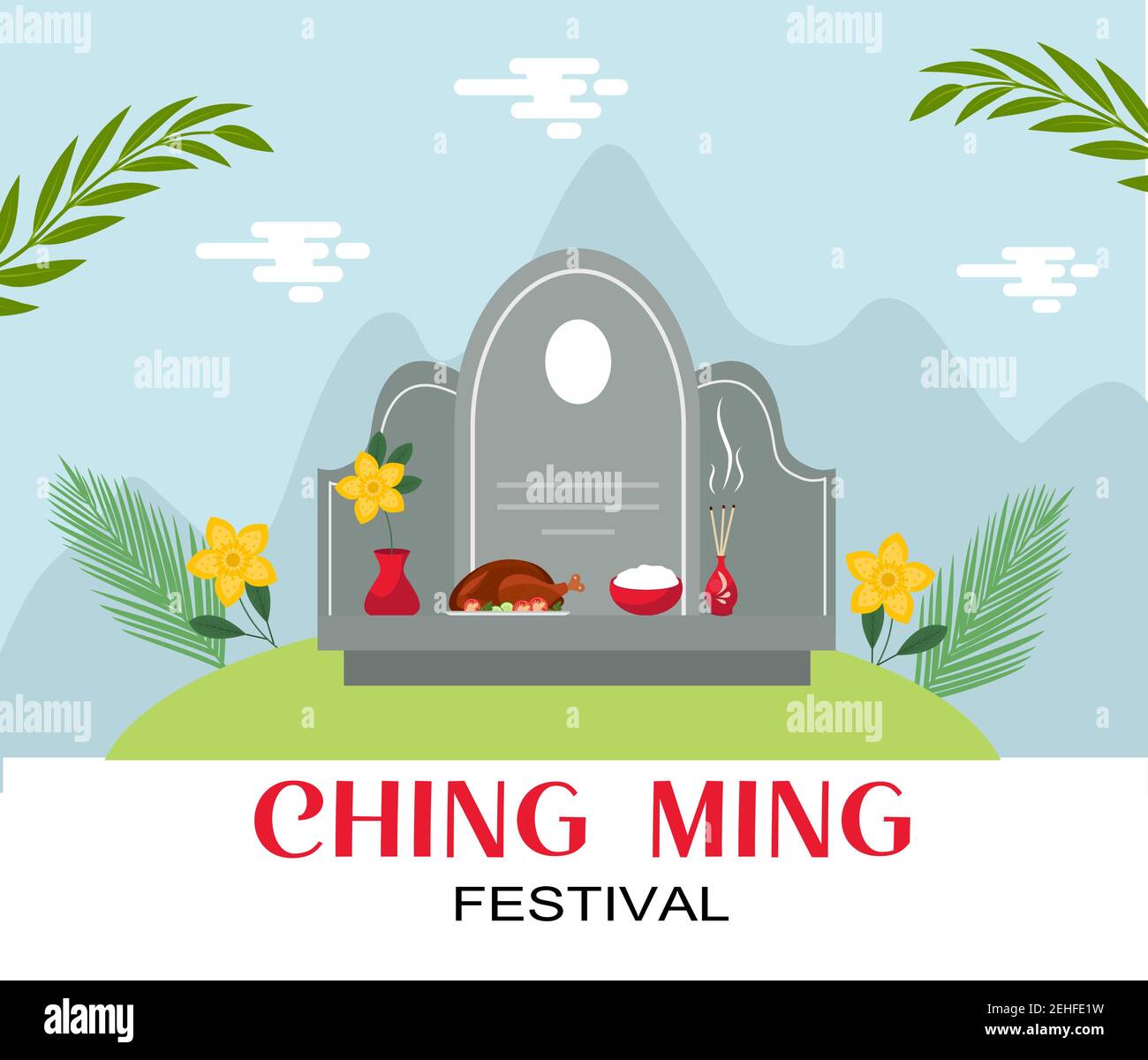 Ching ming traditionelle chinesische Fest Feier. Vektorgrafik Stock Vektor