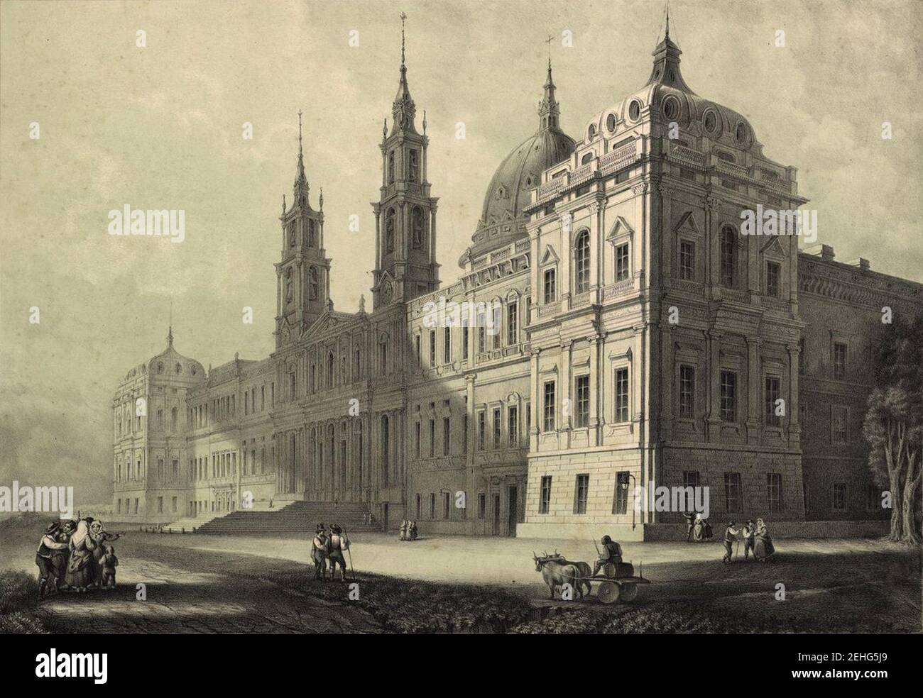 Palácio Nacional de Mafra (1853). Stockfoto