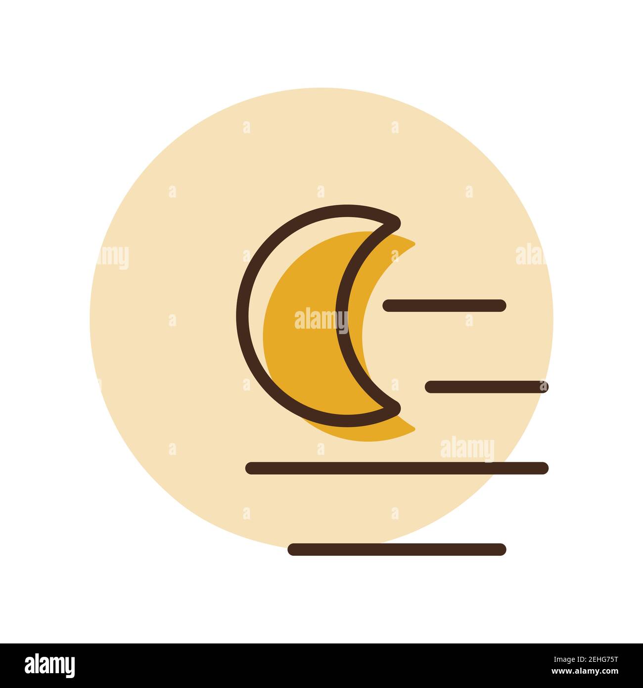 Vektorsymbol Nebel Nacht. Meteorologie Zeichen. Graph Symbol für Reisen, Tourismus und Wetter Website und Apps Design, Logo, App, UI Stock Vektor