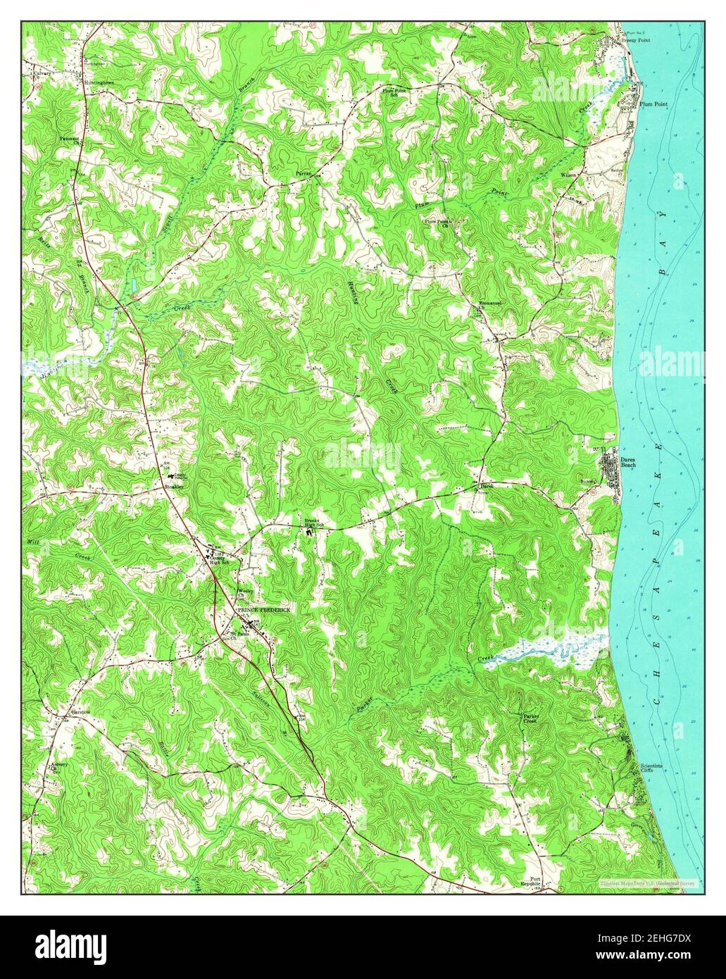 Prince Frederick, Maryland, Karte 1953, 1:24000, Vereinigte Staaten von Amerika von Timeless Maps, Daten U.S. Geological Survey Stockfoto