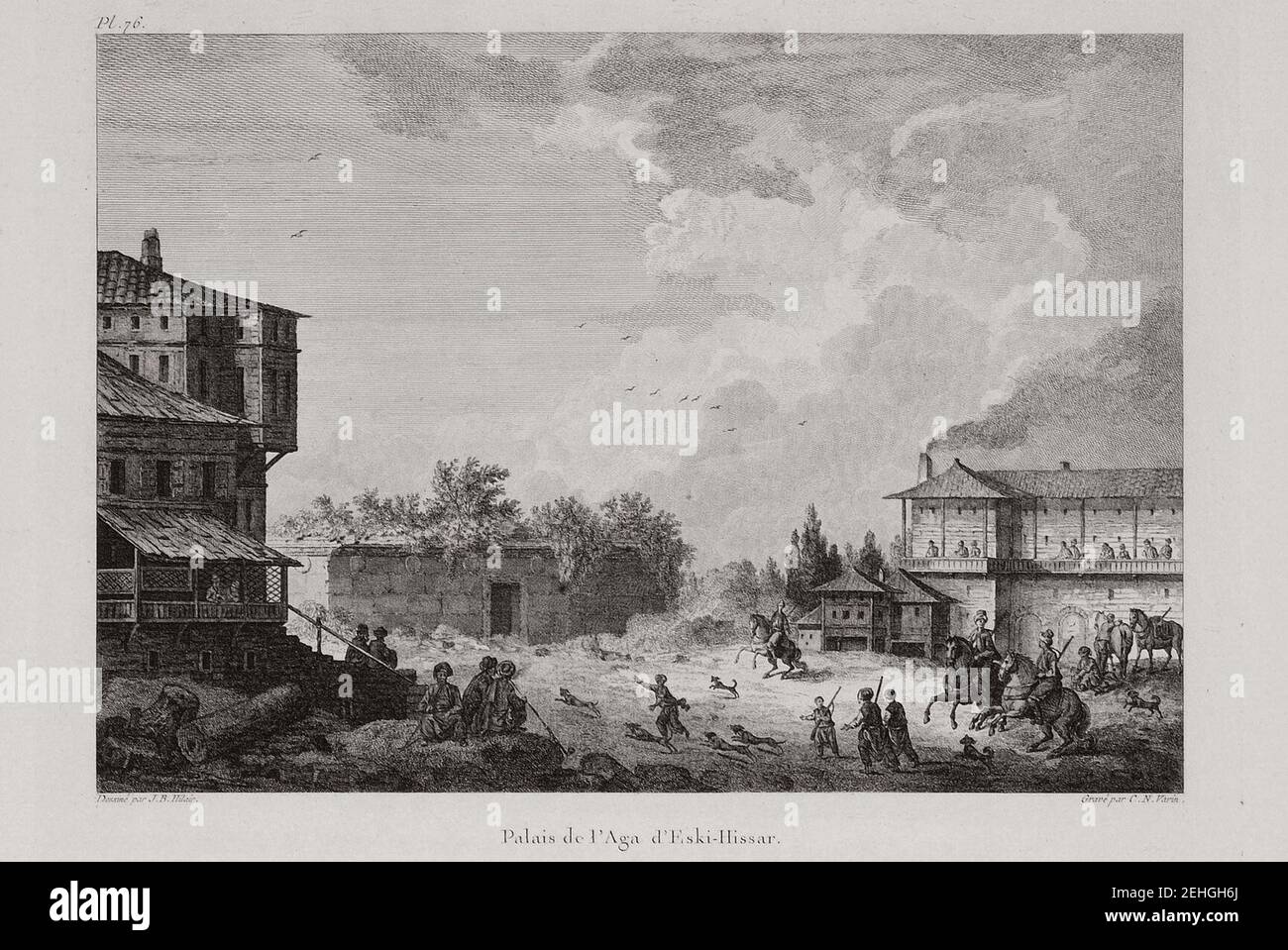 Palais de l'aga d'Eski-Hissar - Choiseul-gouffier Gabriel Florent Auguste De - 1782. Stockfoto